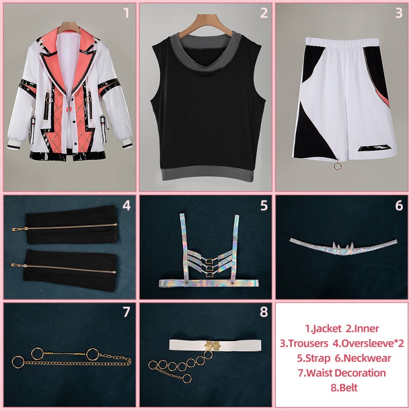 Nijisanji Vtuber Akagi Wen MECHATU-A 1st LIVE Over Drive Cosplay Costume Outfit Custom Made