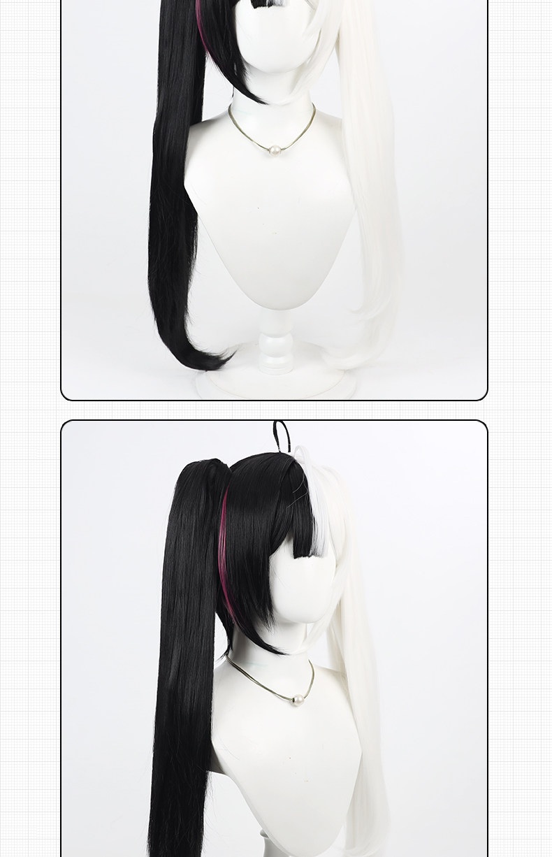 NTE Neverness to Everness Requiem Lacrimosa Cosplay Wig Long Straight Black Silver Pink Wig