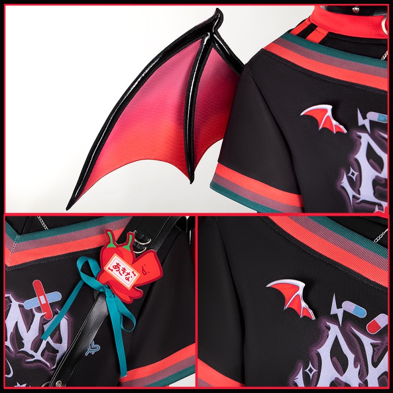 NIjisanji Youtuber Vtuber Saegusa Akina Devilish Nightmare Goods Cosplay Costume Wing Outfit Cosonsen Custom Size